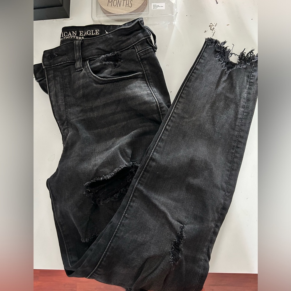 American eagle ripped high waist stretch denim